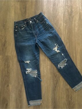 Abercrombie & Fitch Mom Jeans Size 26 Dark Wash High Rise Vintage Style